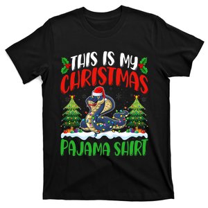 Cobra Snake Christmas Pajama Cobra Snake Xmas Lights T-Shirt