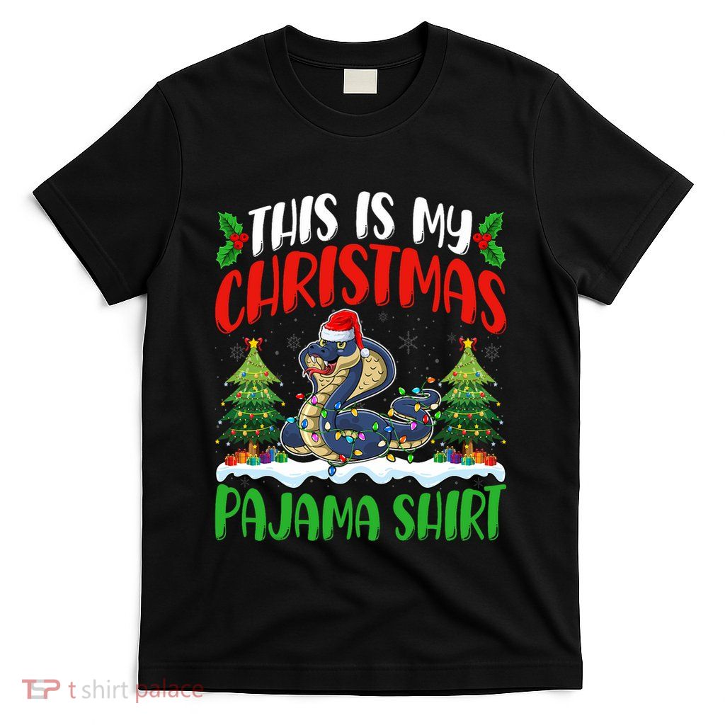 Cobra Snake Christmas Pajama Cobra Snake Xmas Lights T-Shirt