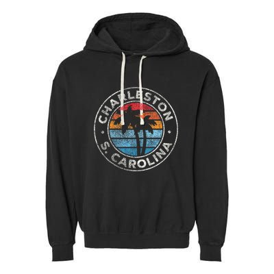 Charleston South Carolina Sc Vintage Garment-Dyed Fleece Hoodie