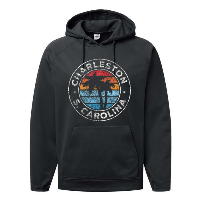 Charleston South Carolina Sc Vintage Performance Fleece Hoodie