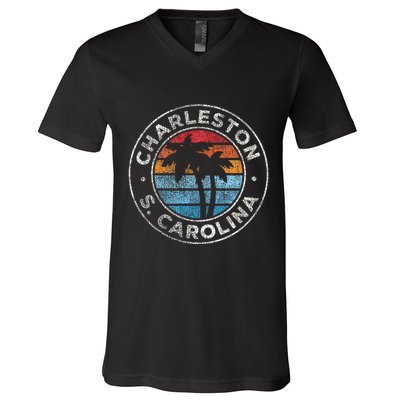 Charleston South Carolina Sc Vintage V-Neck T-Shirt