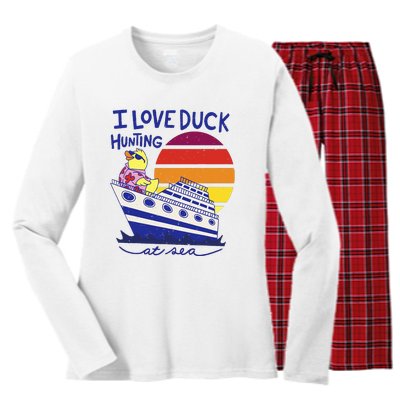 Cruise Ship Cruising Rubber Duck Passenger Cruiser Vacation Women's Long Sleeve Flannel Pajama Set 