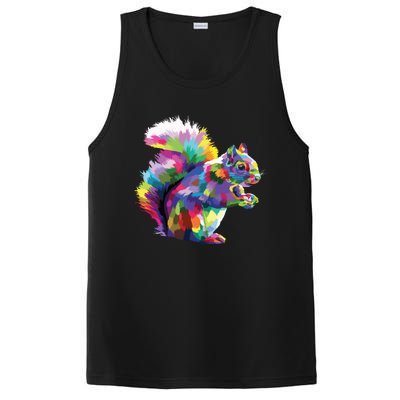 Cute Squirrel Colorful Polygonal Sciuridae Pop Art Escurel PosiCharge Competitor Tank