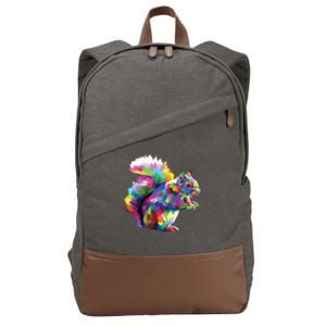 Cute Squirrel Colorful Polygonal Sciuridae Pop Art Escurel Cotton Canvas Backpack