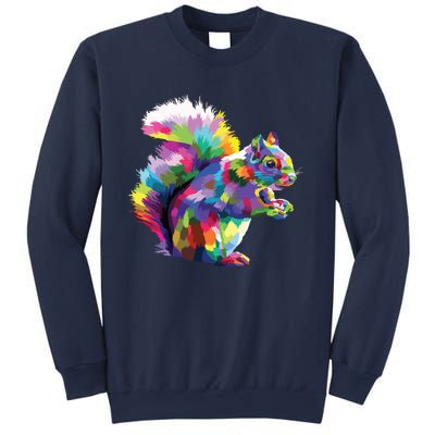 Cute Squirrel Colorful Polygonal Sciuridae Pop Art Escurel Sweatshirt