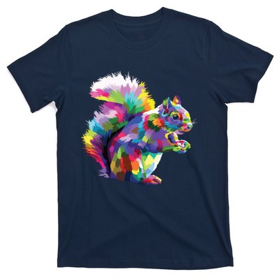 Cute Squirrel Colorful Polygonal Sciuridae Pop Art Escurel T-Shirt