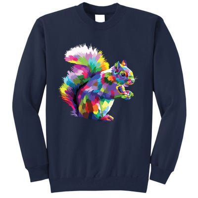 Cute Squirrel Colorful Polygonal Sciuridae Pop Art Escurel Tall Sweatshirt