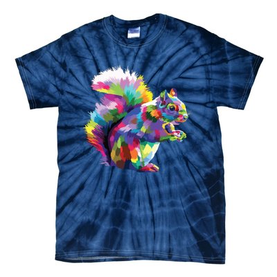 Cute Squirrel Colorful Polygonal Sciuridae Pop Art Escurel Tie-Dye T-Shirt