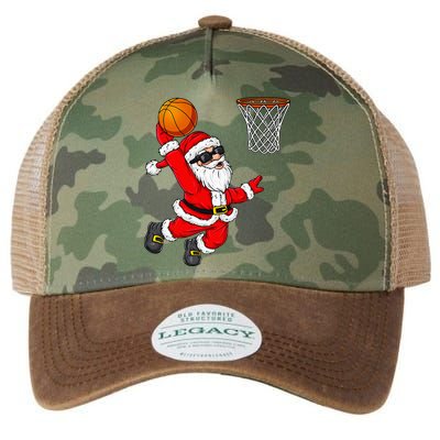 Christmas Santa Claus Dunking A Basketball Xmas Legacy Tie Dye Trucker Hat