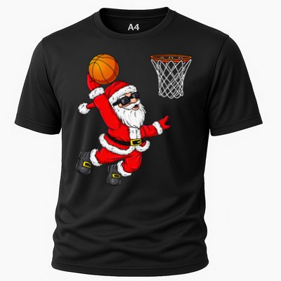 Christmas Santa Claus Dunking A Basketball Xmas Performance Shirt