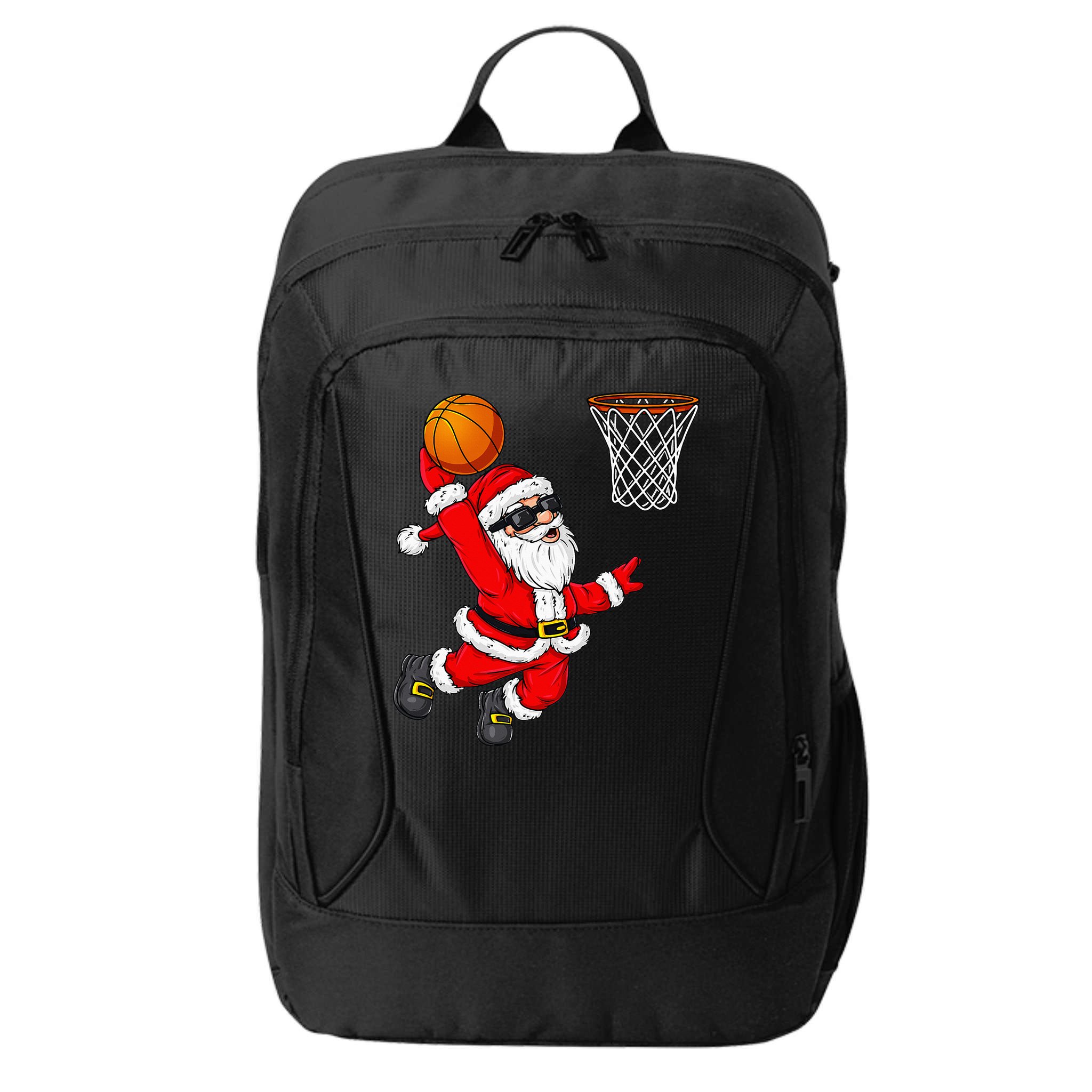 Christmas Santa Claus Dunking A Basketball Xmas City Backpack