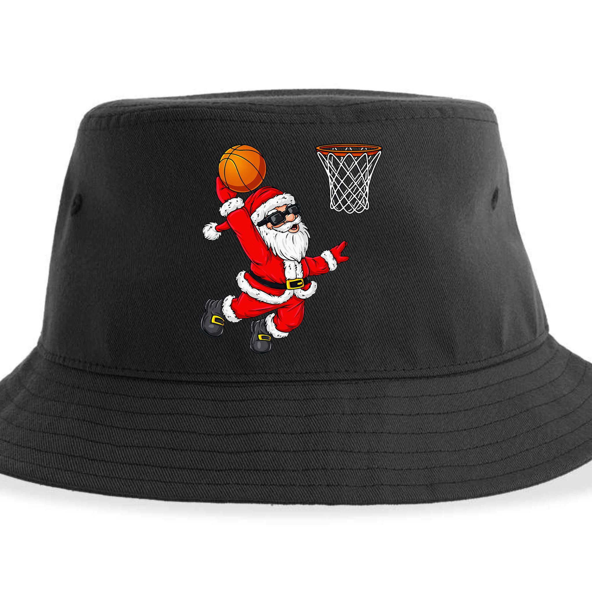 Christmas Santa Claus Dunking A Basketball Xmas Sustainable Bucket Hat