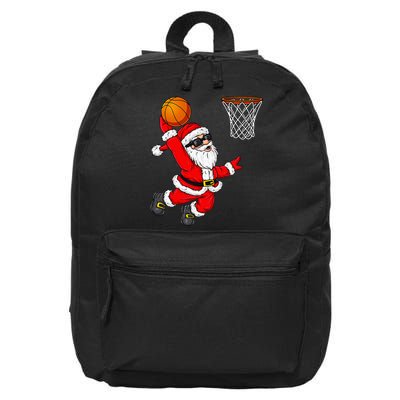 Christmas Santa Claus Dunking A Basketball Xmas 16 in Basic Backpack