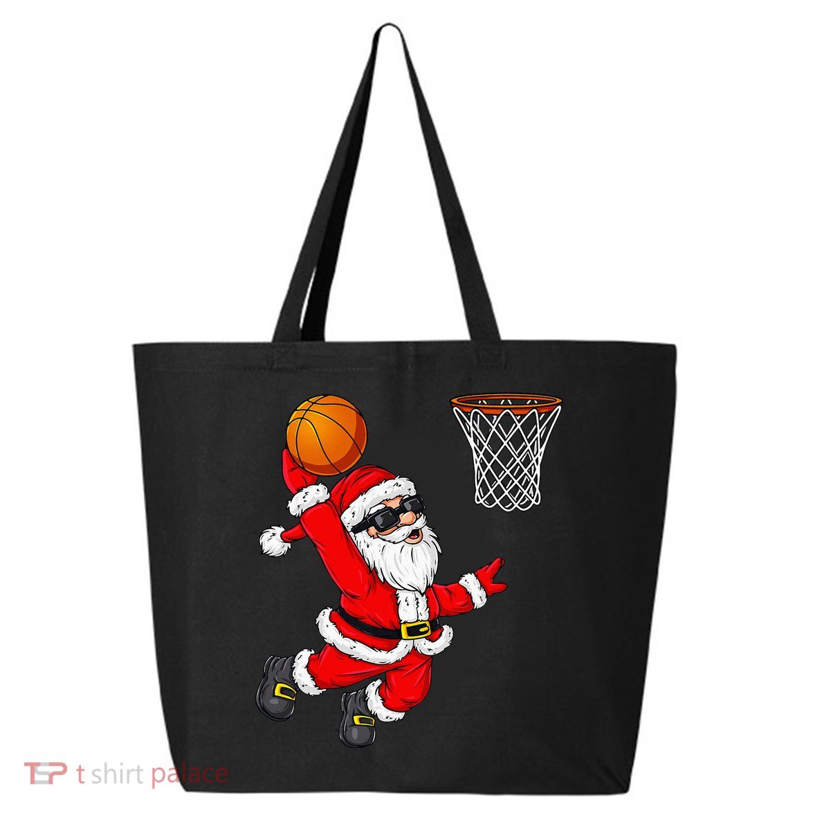 Christmas Santa Claus Dunking A Basketball Xmas 25L Jumbo Tote