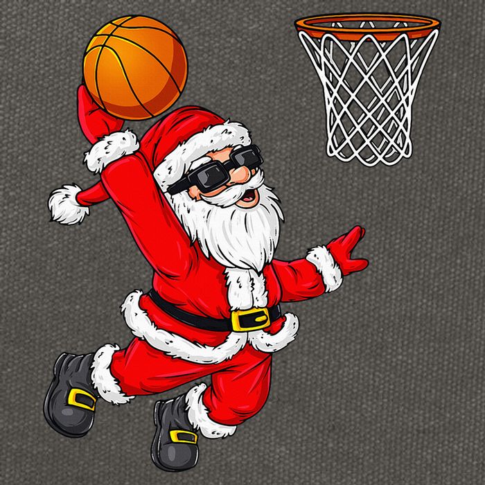 Christmas Santa Claus Dunking A Basketball Xmas Cotton Canvas Backpack