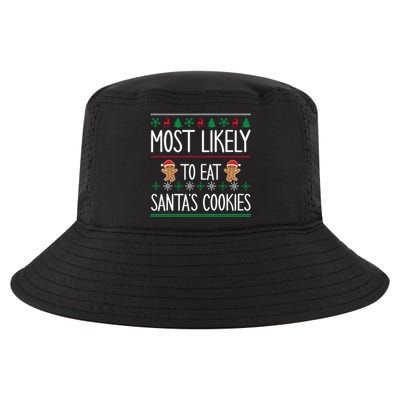 Cute Santa Cookies Most Likely To Eat Santa's Cookies Gift Cool Comfort Performance Bucket Hat