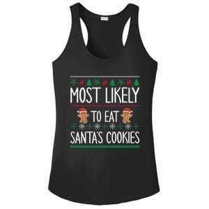 Cute Santa Cookies Most Likely To Eat Santa's Cookies Gift Ladies PosiCharge Competitor Racerback Tank