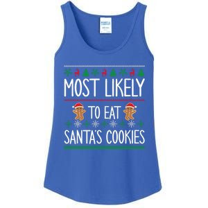 Cute Santa Cookies Most Likely To Eat Santa's Cookies Gift Ladies Essential Tank