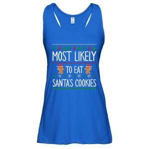 Cute Santa Cookies Most Likely To Eat Santa's Cookies Gift Ladies Essential Flowy Tank