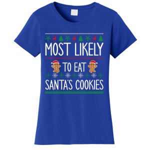 Cute Santa Cookies Most Likely To Eat Santa's Cookies Gift Women's T-Shirt