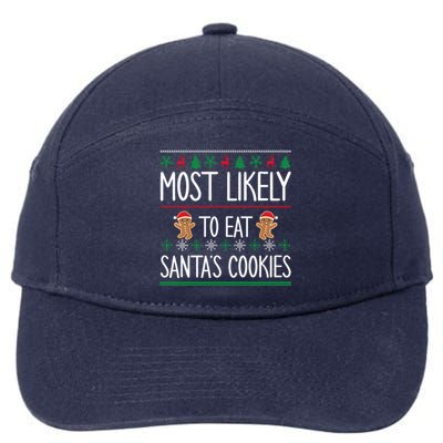 Cute Santa Cookies Most Likely To Eat Santa's Cookies Gift 7-Panel Snapback Hat