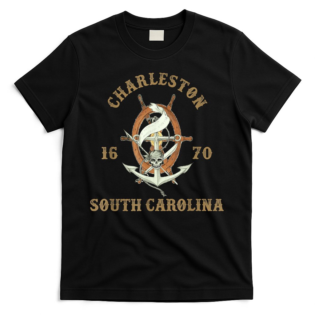 Charleston South Carolina Sc Vintage Nautical Waves T-Shirt