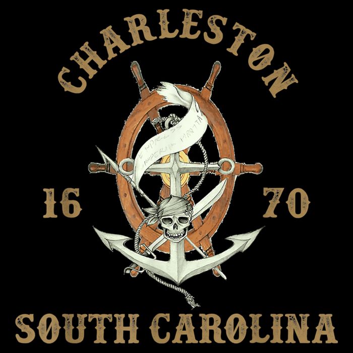 Charleston South Carolina Sc Vintage Nautical Waves T-Shirt