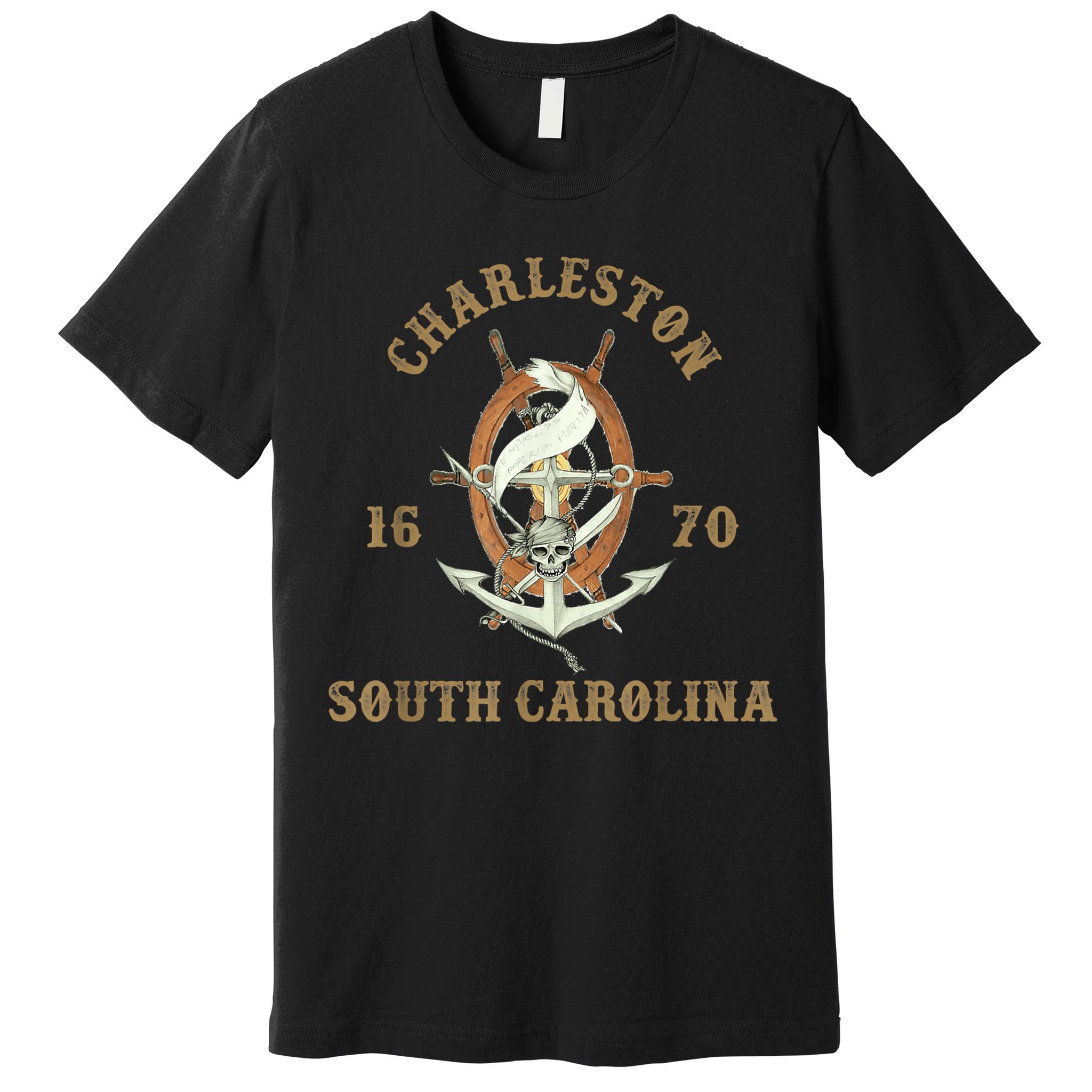 Charleston South Carolina Sc Vintage Nautical Waves Premium T-Shirt
