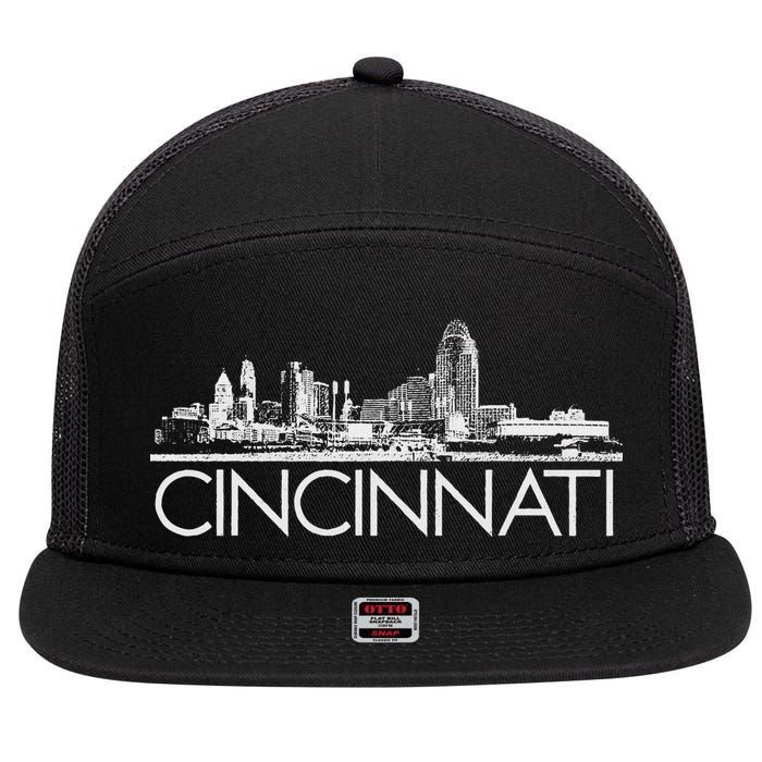 Cincinnati Skyline 7 Panel Mesh Trucker Snapback Hat