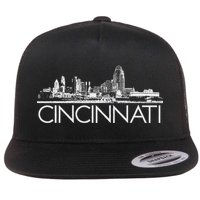 Cincinnati Skyline Flat Bill Trucker Hat