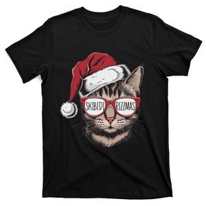 Cat Sunglasses Christmas Rizz Santa Claus T-Shirt