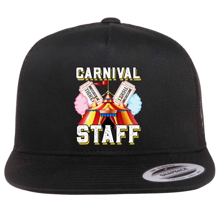 Carnival Staff Circus Event Security Ringmaster Lover Cute Flat Bill Trucker Hat