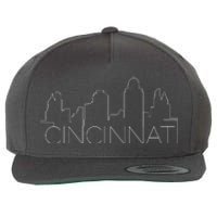 Cincinnati Skyline City View Wool Snapback Cap