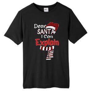 Christmas Santa Claus Red Plaid Dear Santa I Can Explain Tall Fusion ChromaSoft Performance T-Shirt