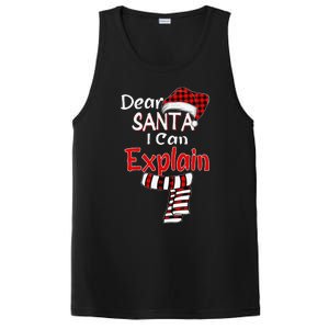 Christmas Santa Claus Red Plaid Dear Santa I Can Explain PosiCharge Competitor Tank