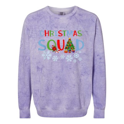 Christmas Squad Christmas Matching Funny Family Pajama Cute Colorblast Crewneck Sweatshirt