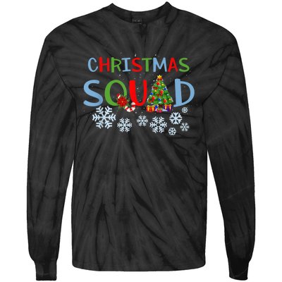 Christmas Squad Christmas Matching Funny Family Pajama Cute Tie-Dye Long Sleeve Shirt