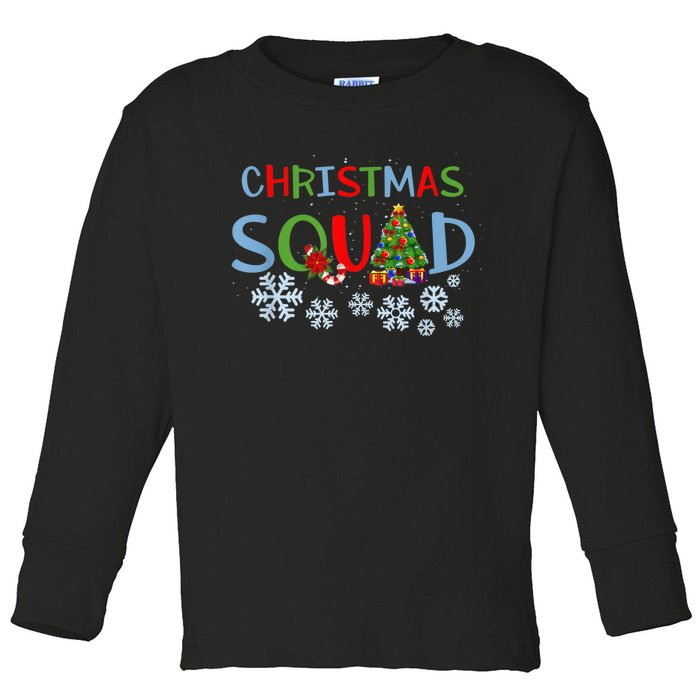 Christmas Squad Christmas Matching Funny Family Pajama Cute Toddler Long Sleeve Shirt