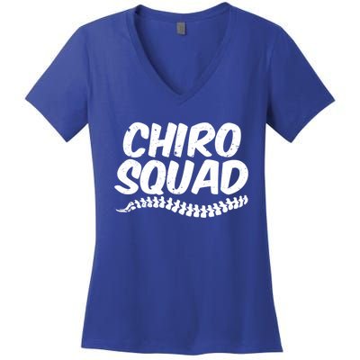 Chiro Squad Chiropractic Funny Chiropractor Novelty Humor Cool Gift Women's V-Neck T-Shirt