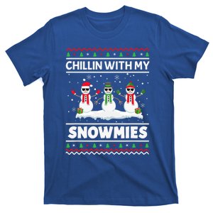 Christmas Snow Chillin With My Celebrating Snowmies Funny Gift T-Shirt