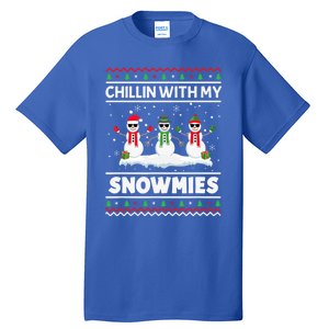 Christmas Snow Chillin With My Celebrating Snowmies Funny Gift Tall T-Shirt