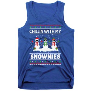 Christmas Snow Chillin With My Celebrating Snowmies Funny Gift Tank Top