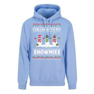 Christmas Snow Chillin With My Celebrating Snowmies Funny Gift Unisex Surf Hoodie