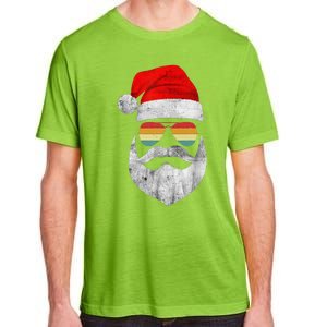 Cool Santa Claus Face With Sunglasses & Hat Beard Christmas Adult ChromaSoft Performance T-Shirt