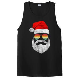 Cool Santa Claus Face With Sunglasses & Hat Beard Christmas PosiCharge Competitor Tank