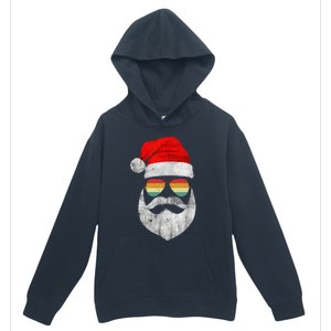 Cool Santa Claus Face With Sunglasses & Hat Beard Christmas Urban Pullover Hoodie