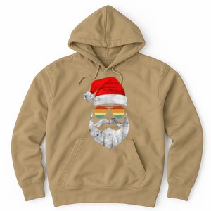 Cool Santa Claus Face With Sunglasses & Hat Beard Christmas Hoodie