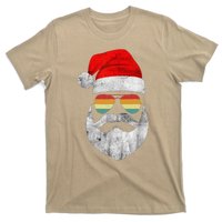 Cool Santa Claus Face With Sunglasses & Hat Beard Christmas T-Shirt