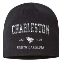 Charleston South Carolina Sc Vintage Athletic Sports Design Sustainable Beanie