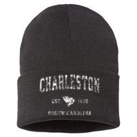 Charleston South Carolina Sc Vintage Athletic Sports Design Sustainable Knit Beanie